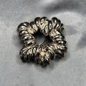 Kenneth Jay Lane Silver and Gold Brooch